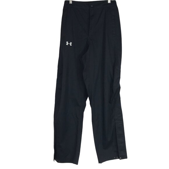 UNDER ARMOUR - MEN'S SMALL - BLACK 100% NYLON RAIN PANTS - Picture 1 of 9